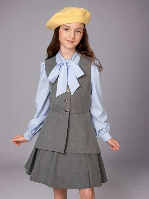 Жилет удлиненный с баской