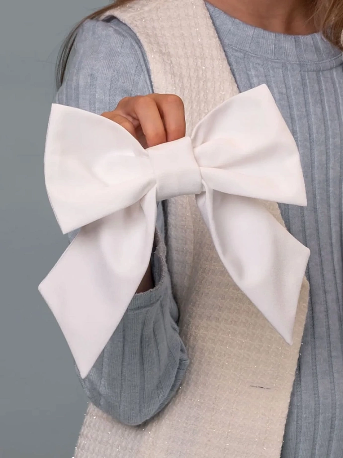 Заколка-бант в цвете: Молочный Ole! Twice - фото 2