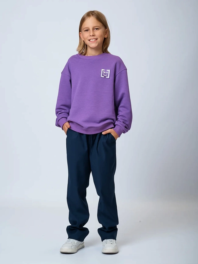 Свитшот со съемным воротником и шевроном в цвете: Фиолетовый Ole! Twice - фото 3