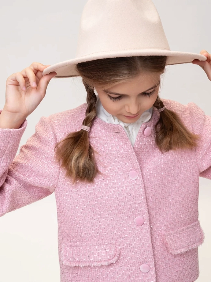 Жакет из твида с клапанами в цвете: Розовый Ole! Twice - фото 6
