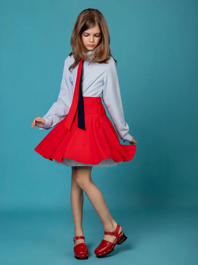 Юбка-солнце на кокетке в цвете: Красный Ole! Twice - фото 4